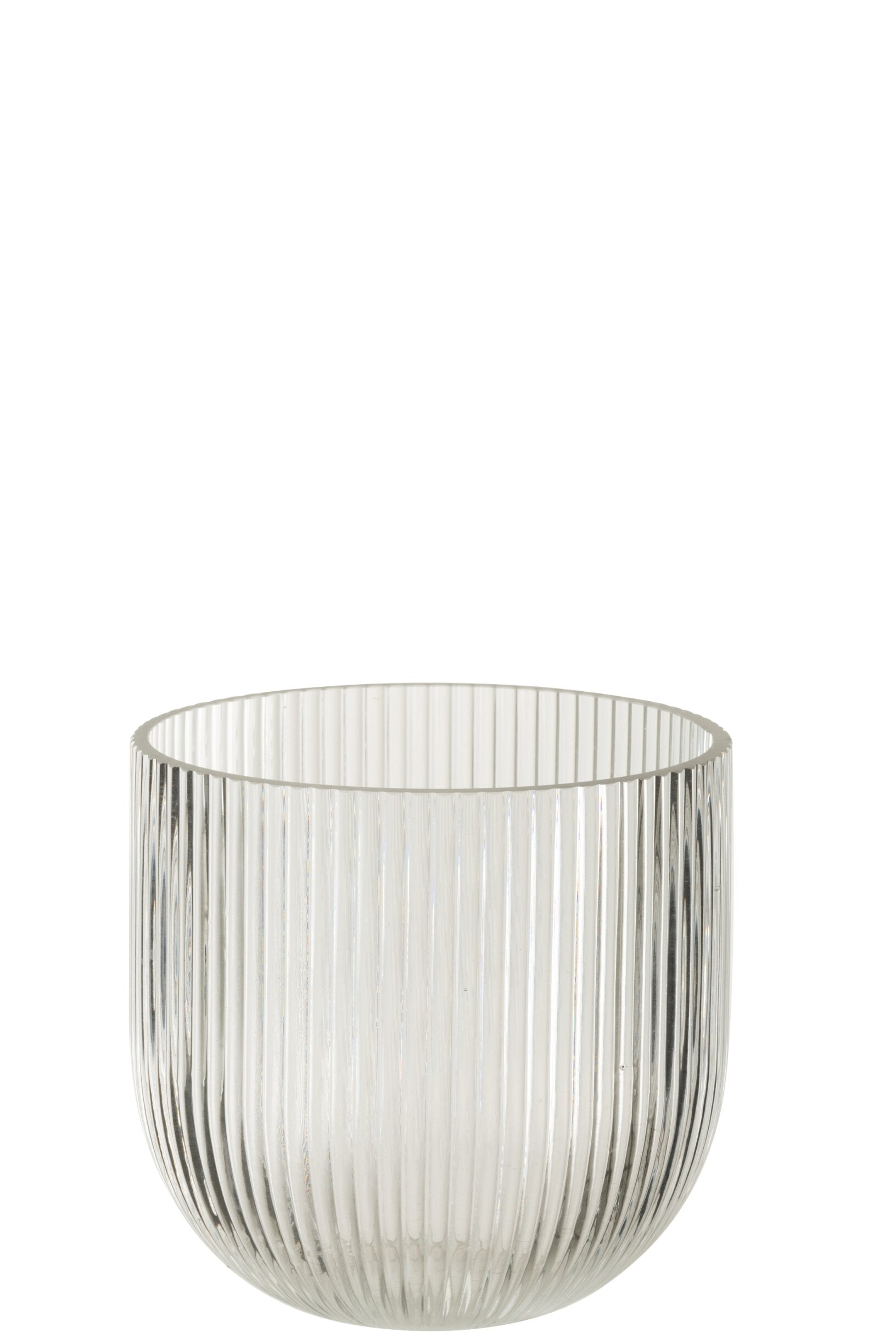 Vase Striped Glass Transparent