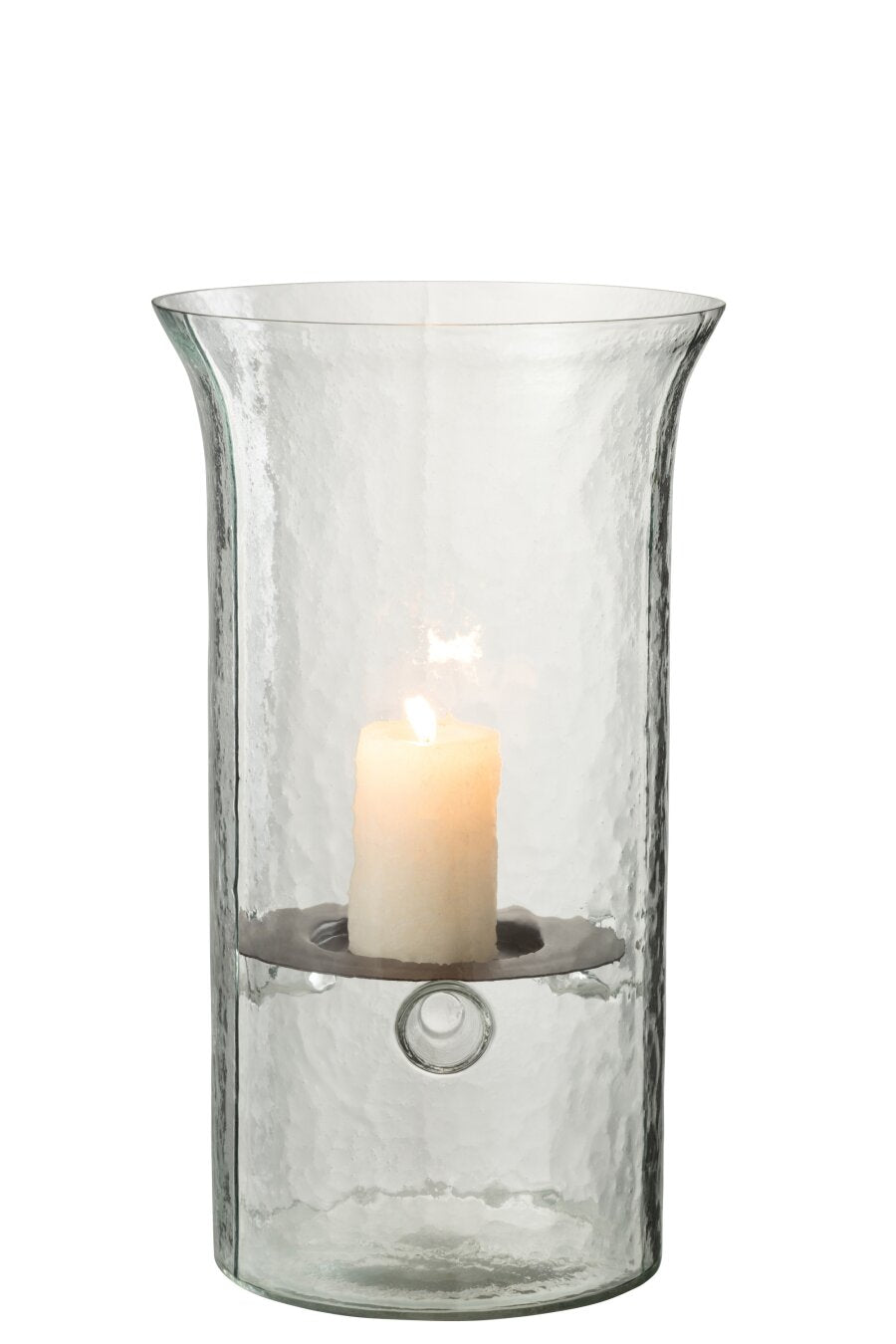 Candleholder Plate Blurred Glass Transparent