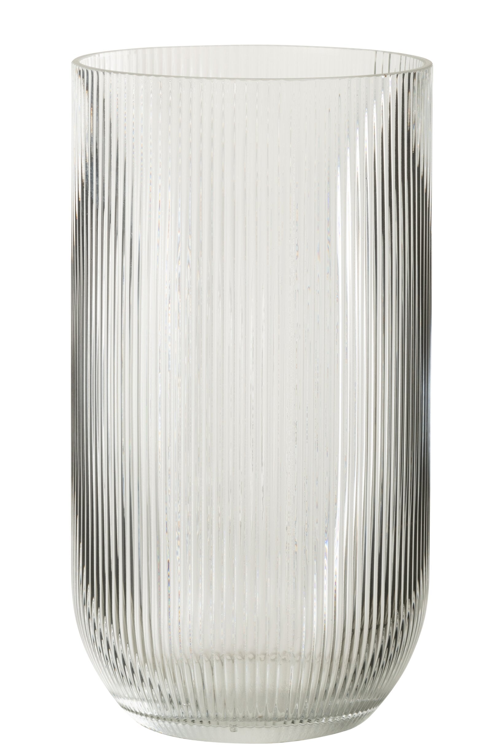 Vase Striped Glass Transparent