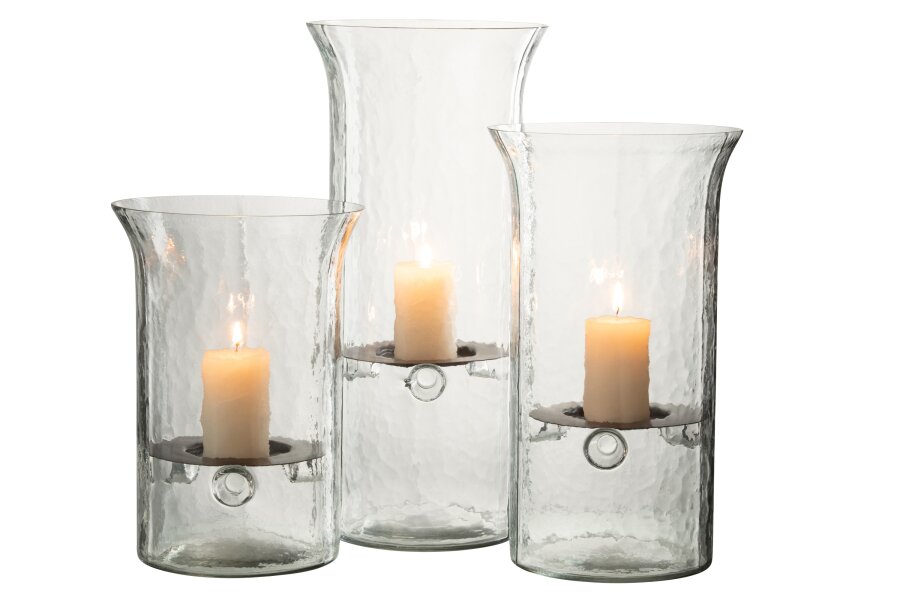 Candleholder Plate Blurred Glass Transparent