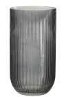 Vase Striped Glass Black