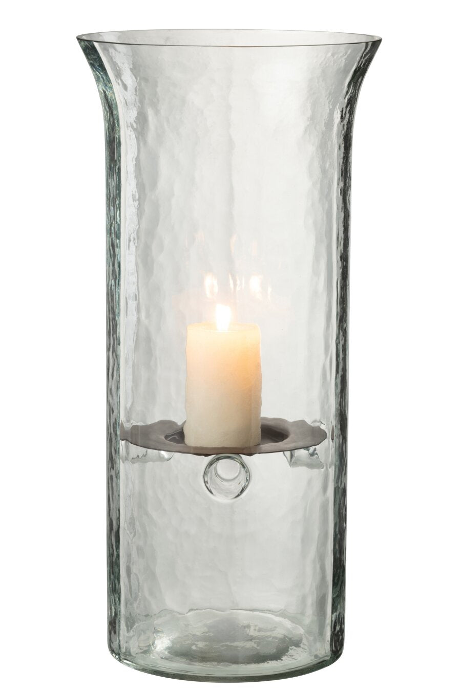 Candleholder Plate Blurred Glass Transparent