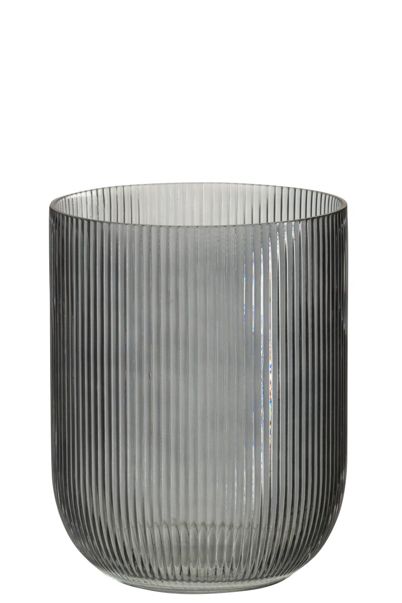 Vase Striped Glass Black