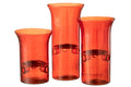 Set Of 3 Candleholder Plate Glass/Metal Red