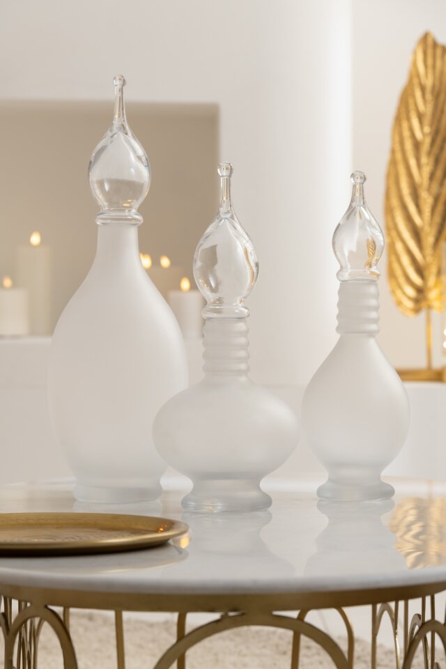 Vase+Cap Phial Deco Joey Glass Transparent