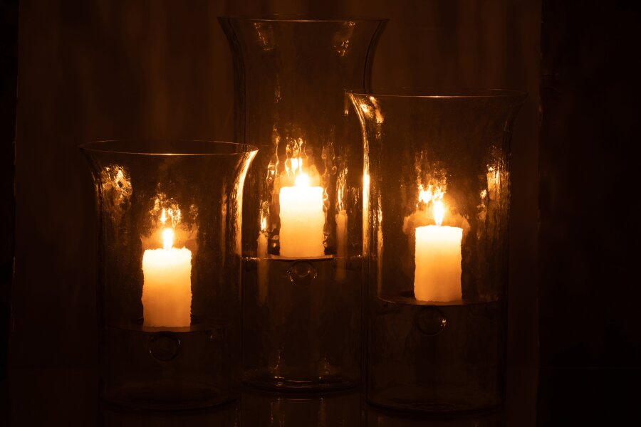 Candleholder Plate Blurred Glass Transparent