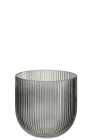 Vase Striped Glass Black