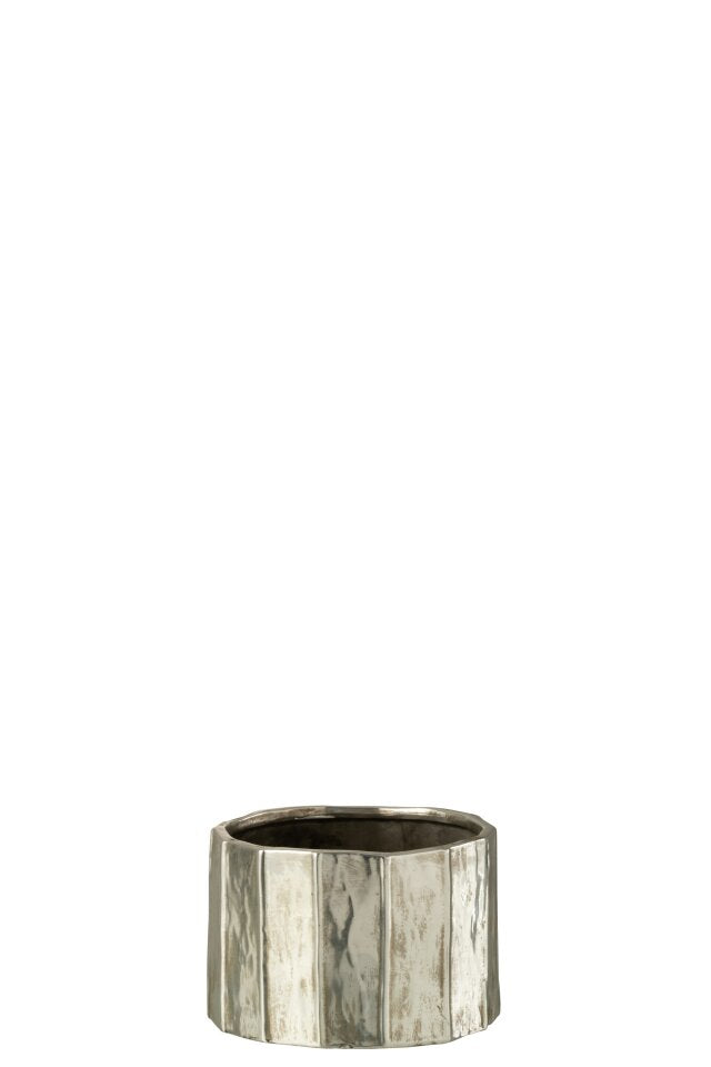 Flower Pot Ary Clay Silver