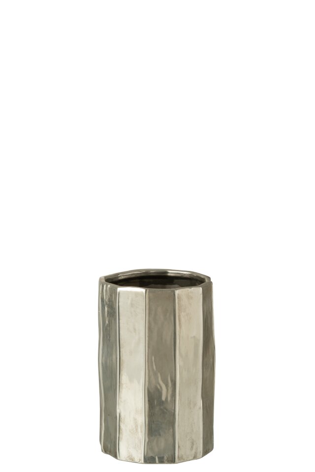 Flower Pot Ary Clay Silver