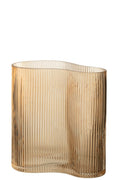 Vase Striped Glass Caramel