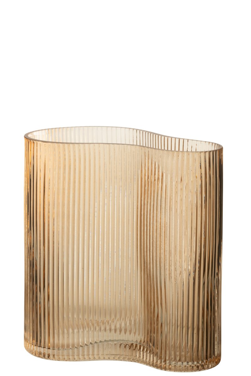 Vase Striped Glass Caramel