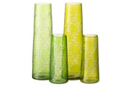 Vase Leaves Glass Green Small