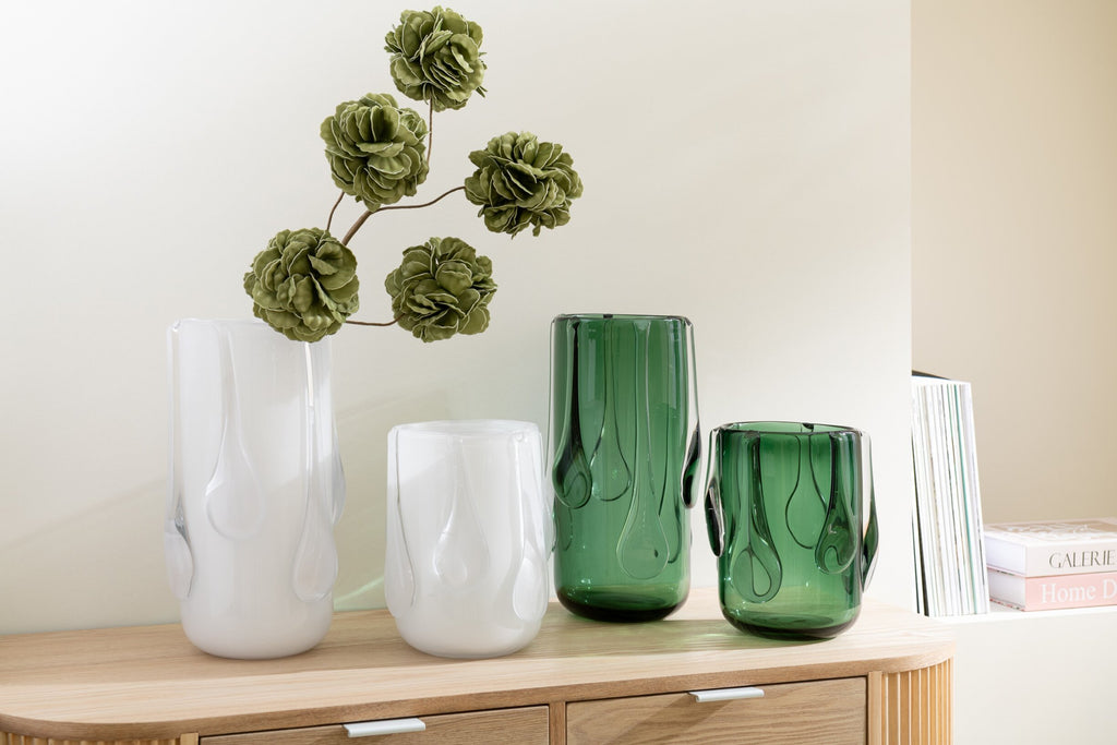 Vase Drippy Glass Green