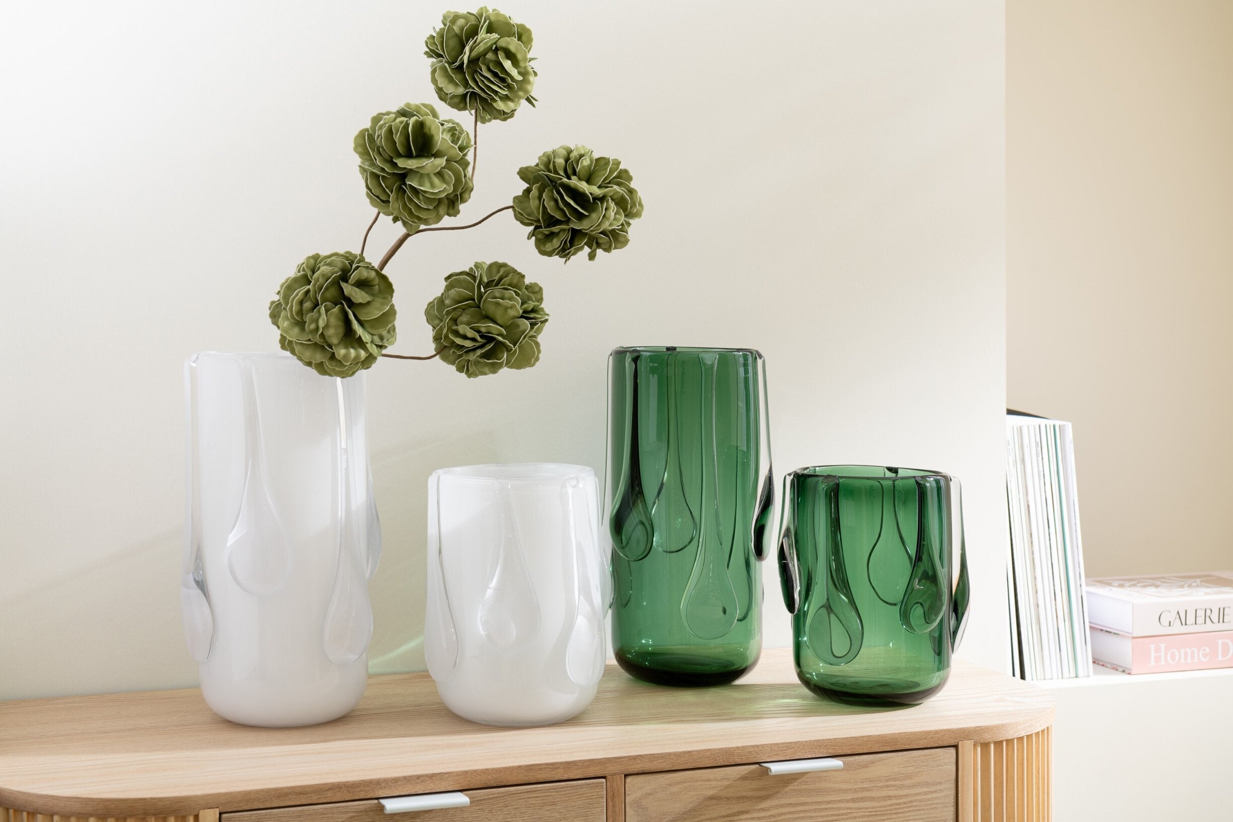 Vase Drippy Glass Green