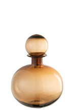 Bottle + Plug Decorative Round Glass Brown