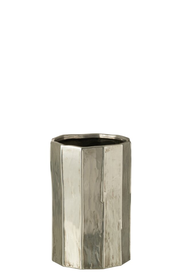 Flower Pot Ary Clay Silver