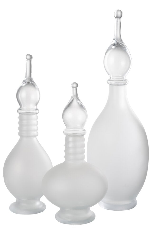 Vase+Cap Phial Deco Joey Glass Transparent