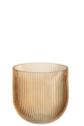 Vase Striped Glass Caramel