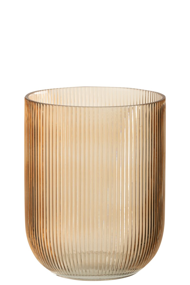 Vase Striped Glass Caramel