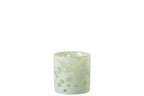 Hurricane Flowers Glass Green