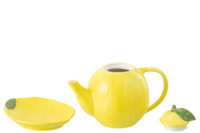 Teapot + plate Fruits