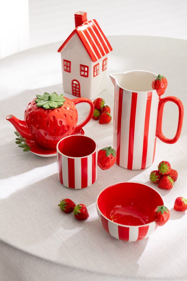 Teapot + plate Fruits
