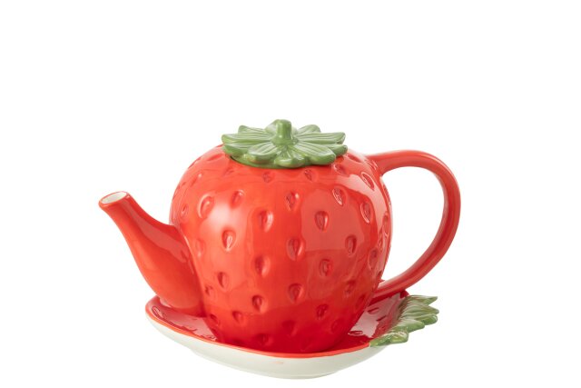 Teapot + plate Fruits