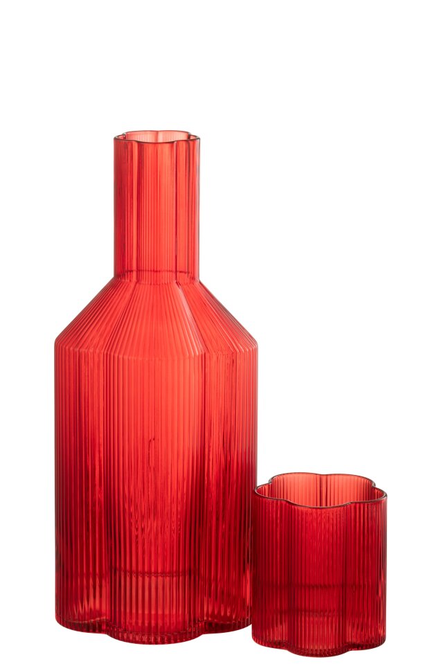 Fiore Glass & Bottle  Red