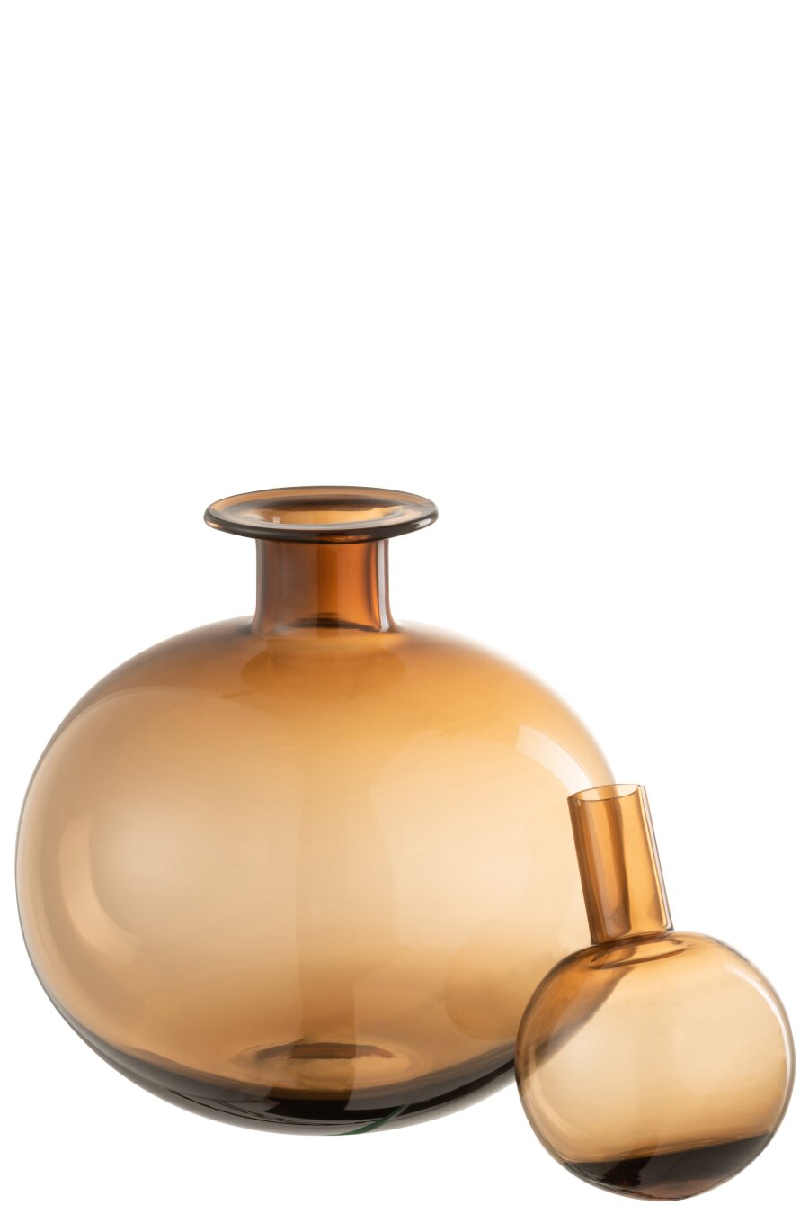 Bottle + Plug Decorative Round Glass Brown