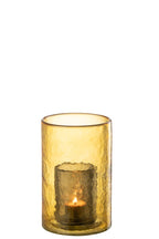 Tealight Holder Double Glass Yellow