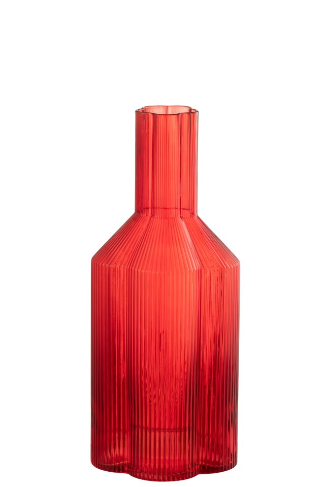 Fiore Glass & Bottle  Red