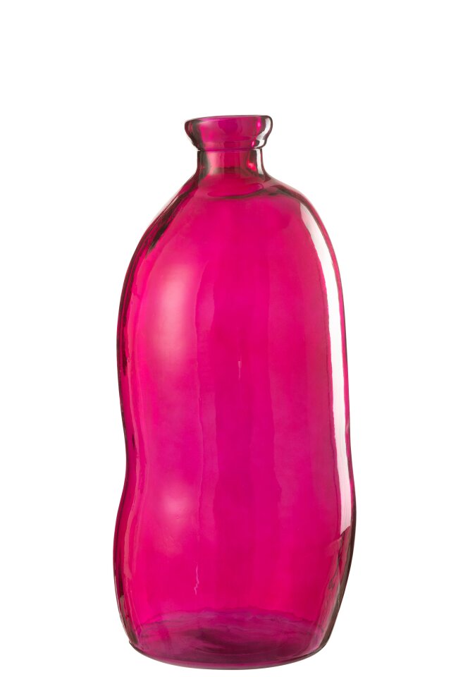 VASE BUBBLE GLASS FUSCHIA