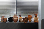 Vase Irregular Glass Camel/Dark Brown