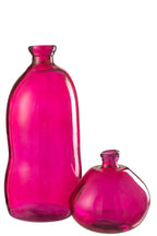 VASE BUBBLE GLASS FUSCHIA