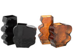 Vase Irregular Glass Camel/Dark Brown