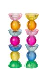 Candle Holder Glass Multicolored