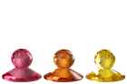 Candle Holder Ball Glass Yellow/Orange