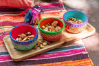 Tray + 3 Bowls Mumbai Terracotta/Wood Mix