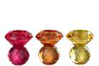 Candle Holder Ball Glass Yellow/Orange