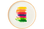 PLATE STRIPE PORC MIX (27,5x27,5x2cm)