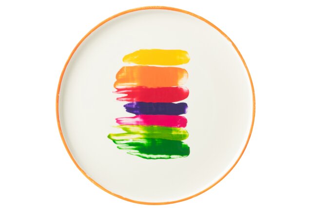 PLATE STRIPE PORC MIX (27,5x27,5x2cm)