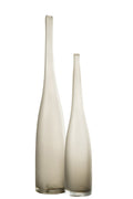 Set Of 2 Vases Yara Flute Glass Greige