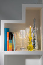 Candle Holder Ball Glass Yellow/Orange