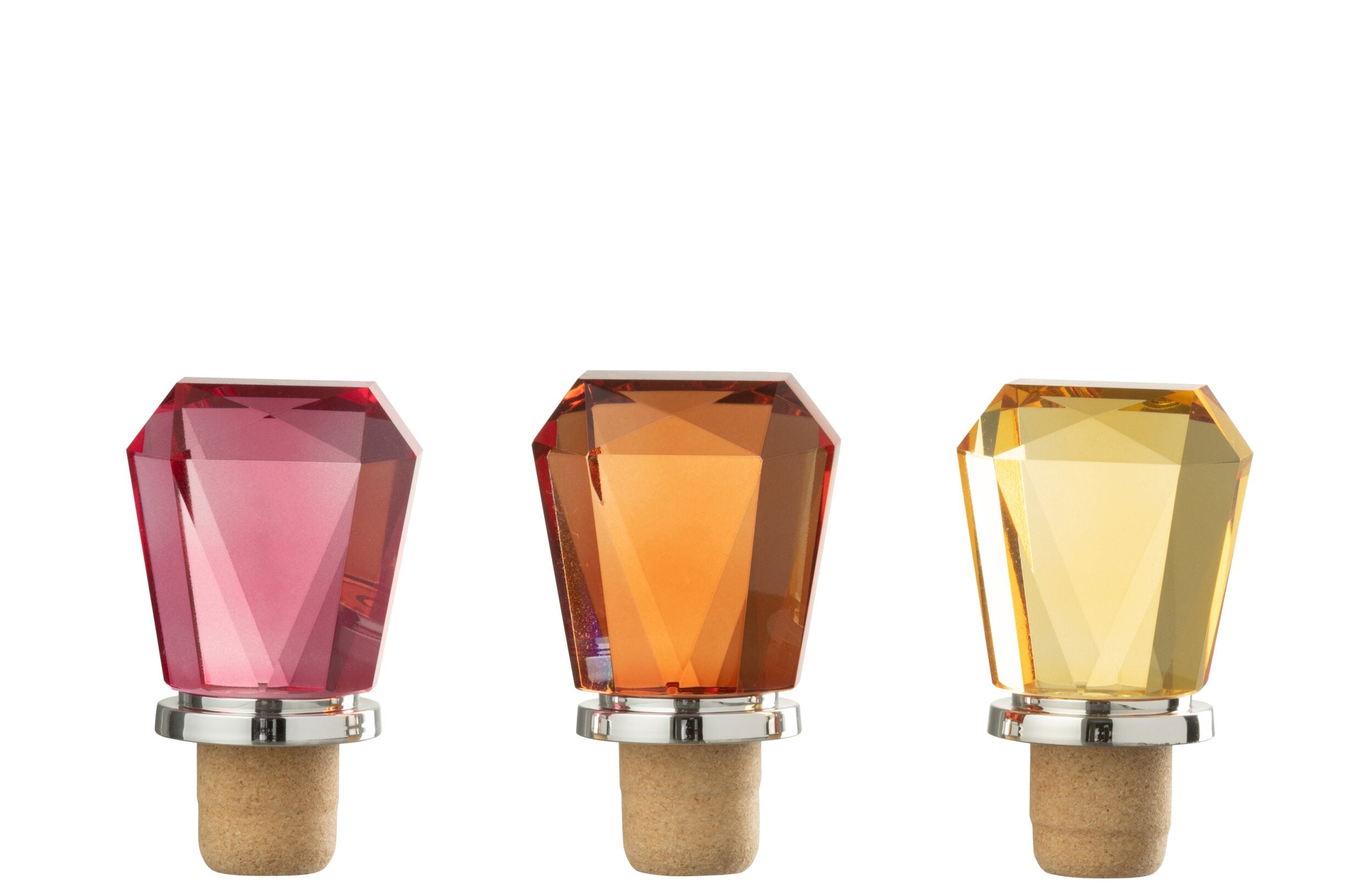 Bottle Stopper Geometric Glass Yellow/Orange