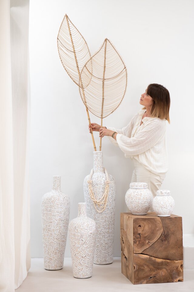 Vase Lauwra Cement White