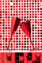 Wine Glass Mirror Glass  Colored
