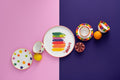 PLATE STRIPE PORC MIX (27,5x27,5x2cm)