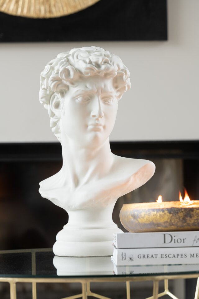 Bust David Resin White Large