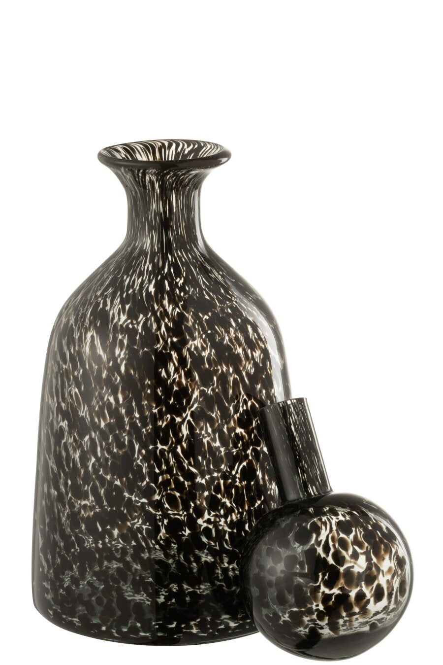 Bottle+Plug Dot Decorative Tall Glass Black
