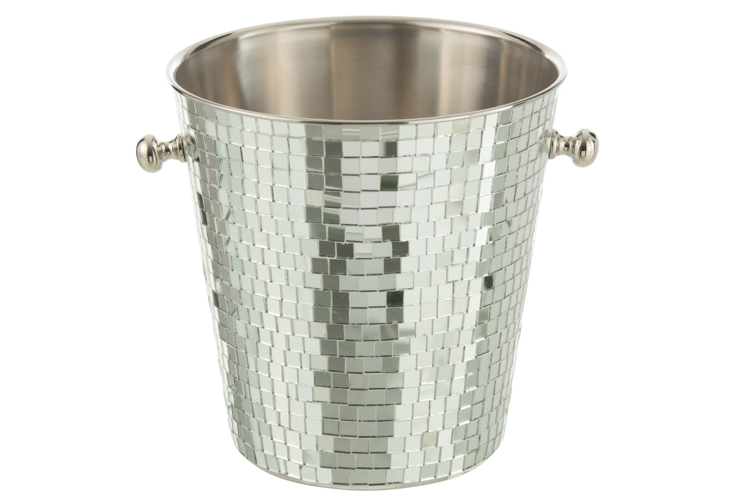 Ice Bucket Mosaic Stainless Steel Silver Colored